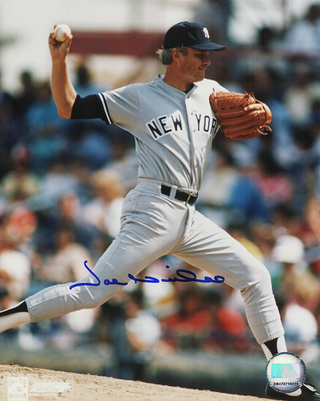 Sparky Lyle Signed New York Yankees Pitching Action 8x10 Photo