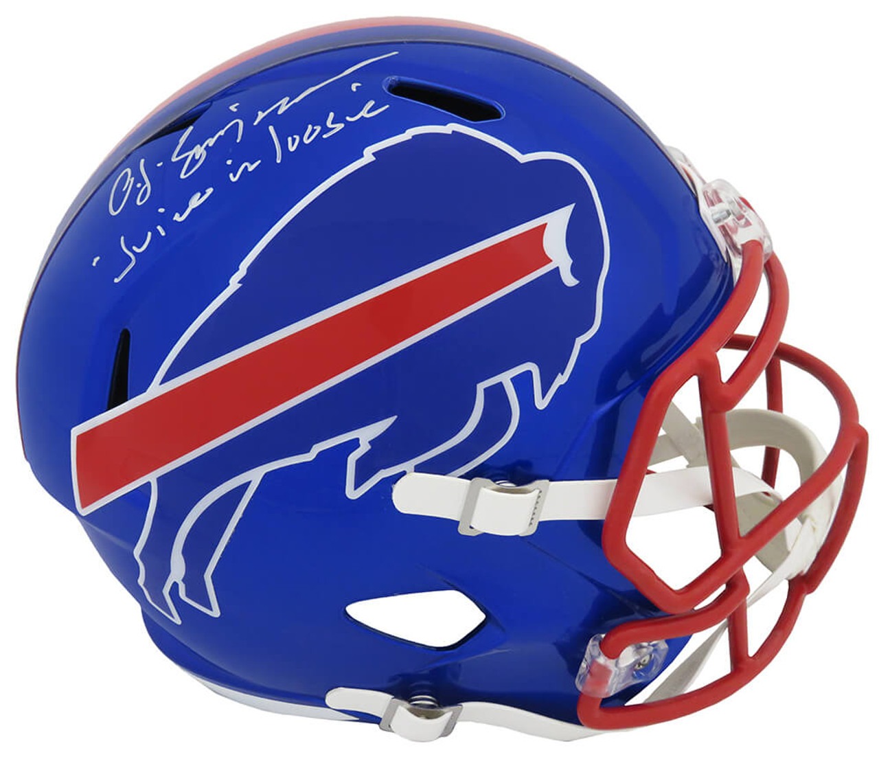 O.J. Simpson Signed Buffalo Bills FLASH Riddell Full Size Speed Helmet  w/Juice - Schwartz Authenticated