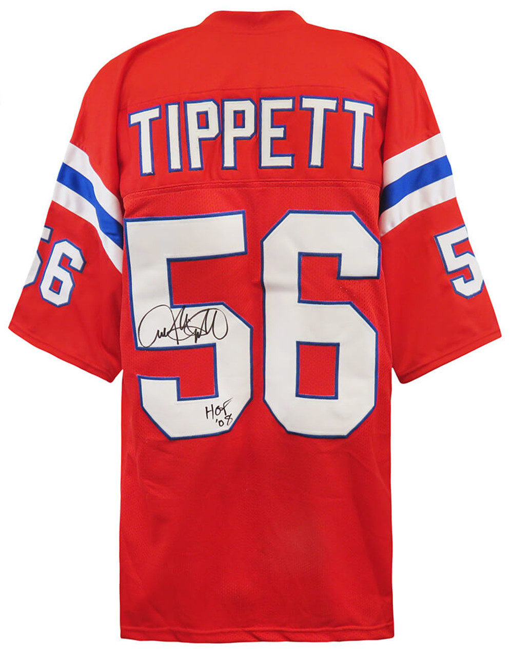 New England Patriots Andre Tippett Signed Red Throwback Jersey w/HOF'08 -  Schwartz Authenticated