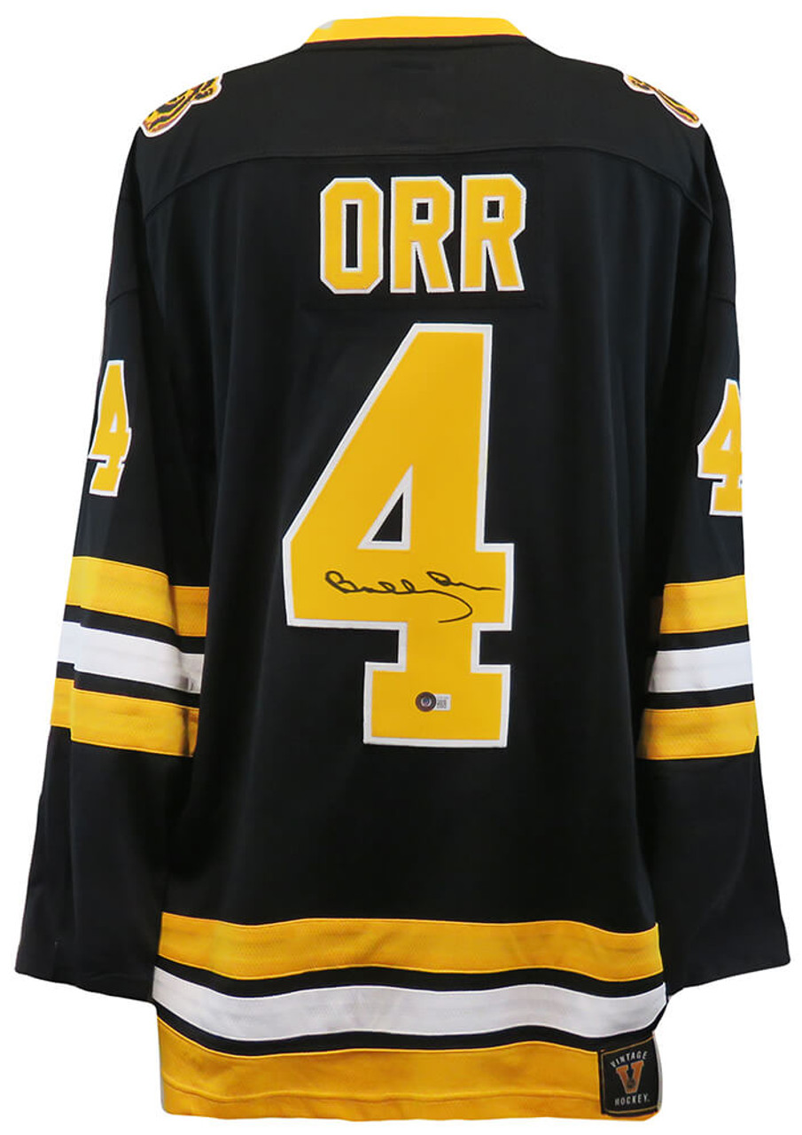 Boston Bruins Bobby Orr Autographed White CCM Jersey Signed Twice
