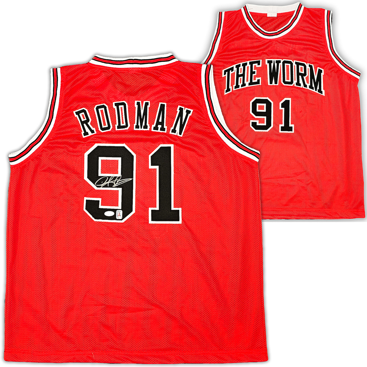 SSG Certified Dennis Rodman Signed Bulls Jersey (Red)
