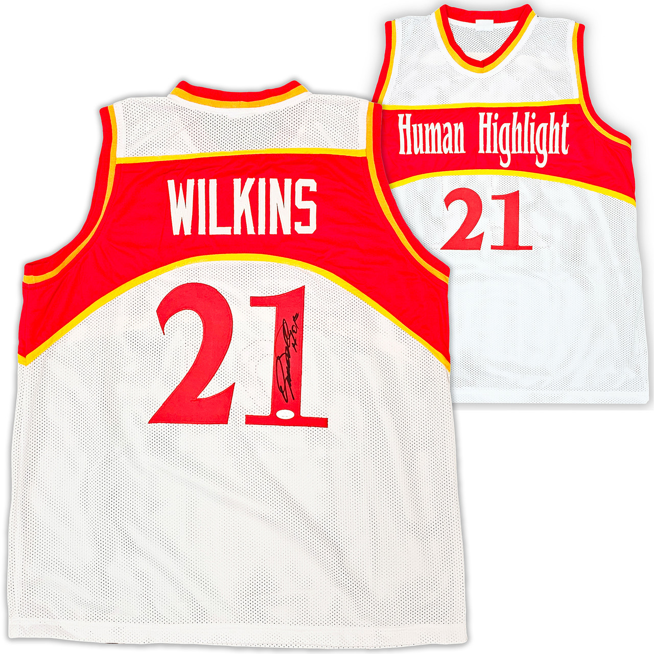 Atlanta Hawks Dominique Wilkins Autographed White Jersey HOF