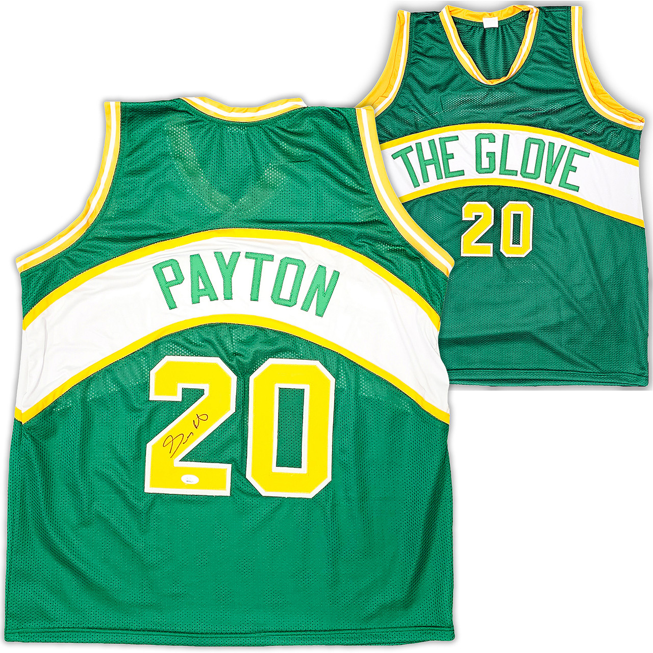 Autographed/Signed Gary Payton Seattle Green Basketball Jersey JSA