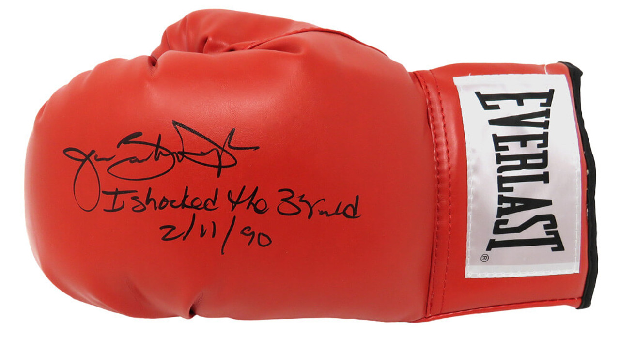 James Buster Douglas Signed Everlast Red Full Size Boxing Glove w/Tyson KO  2-11-90 - Schwartz Authenticated