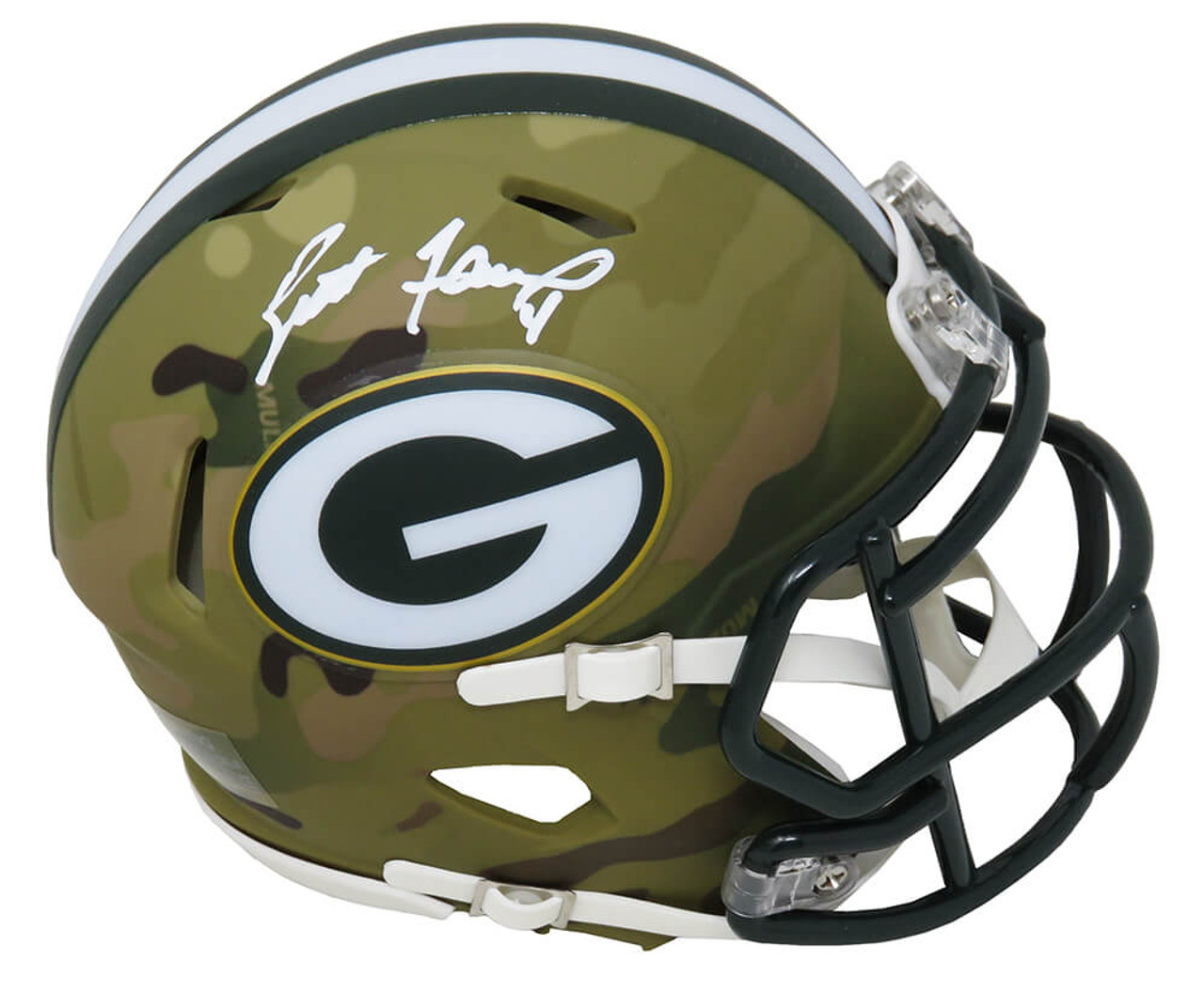 Brett Favre Signed Green Bay Packers CAMO Riddell Speed Mini Helmet - Brett  Favre Authentic