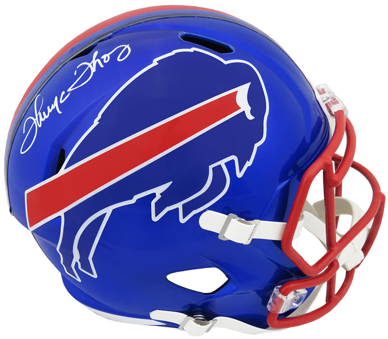 Jim Kelly Thurman Thomas Andre Reed Signed Buffalo Bills White Speed Helmet  Jsa