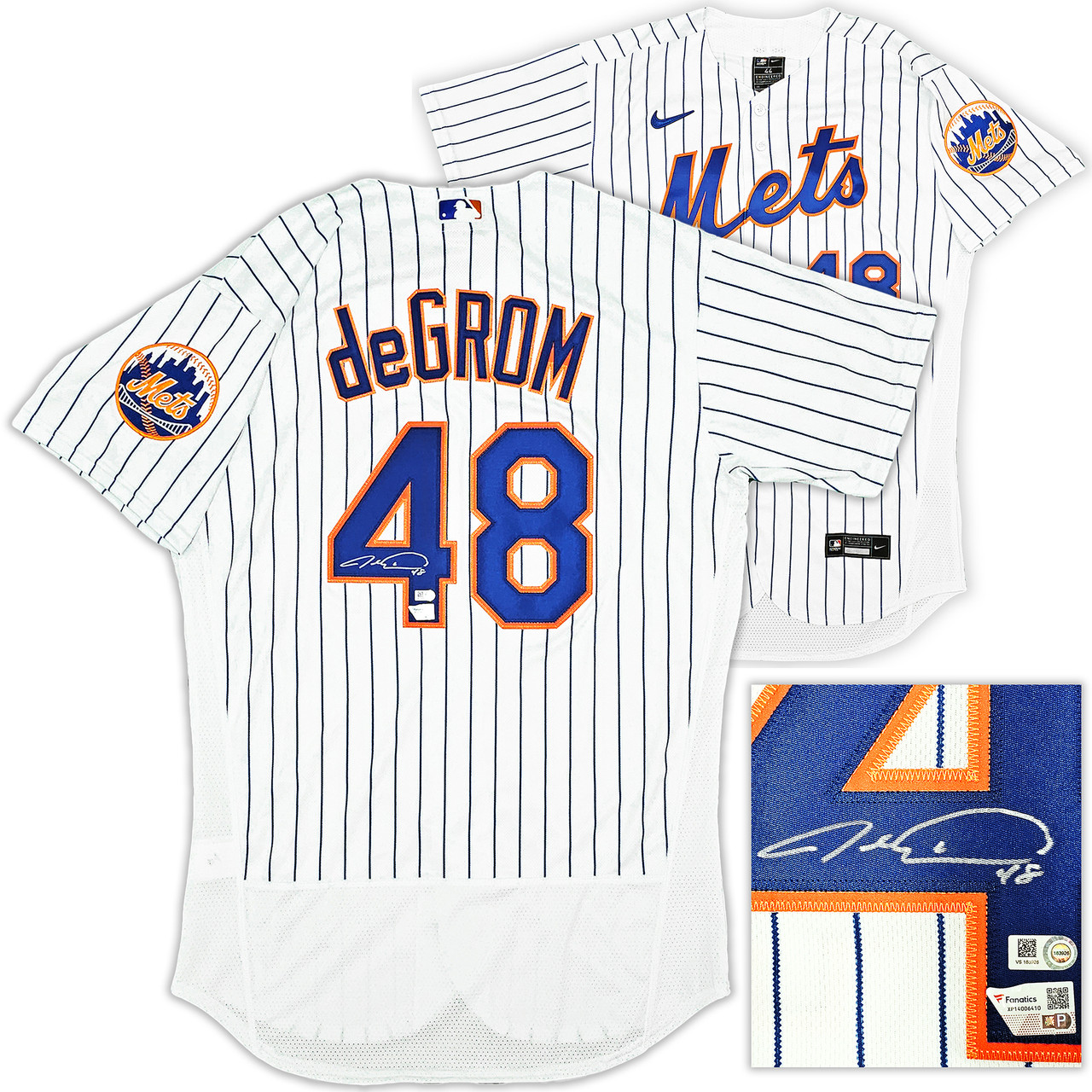 New York Mets Jacob deGrom Autographed White Nike Authentic Jersey