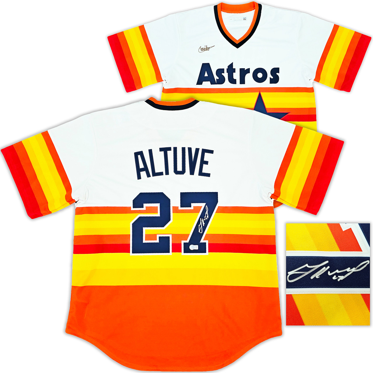 Houston Astros Jose Altuve Autographed Orange Throwback Nike Cooperstown  Collection Jersey Size XL Beckett BAS Witness