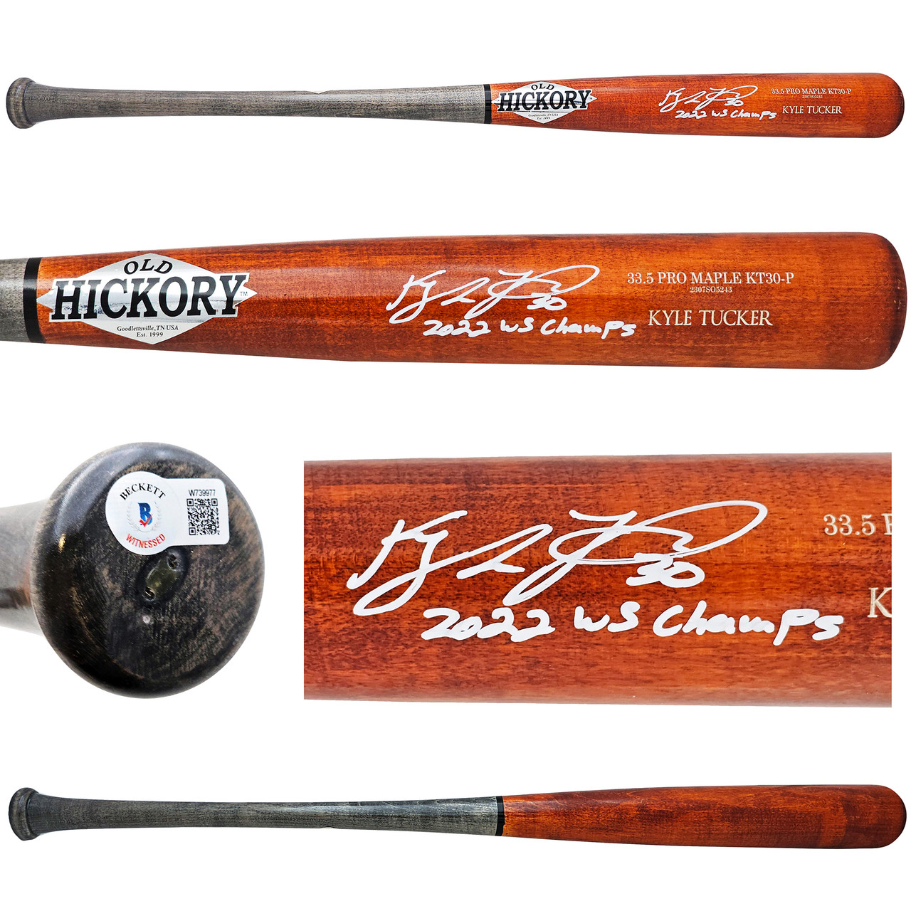 Kyle Tucker Autographed Orange Old Hickory Player Model Bat