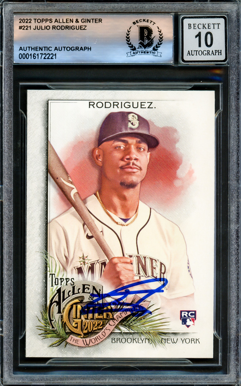 Julio Rodriguez Autographed 2022 Topps Heritage Rookie Card #700 Seattle  Mariners Auto Grade Gem Mint 10 Beckett BAS Stock #220800