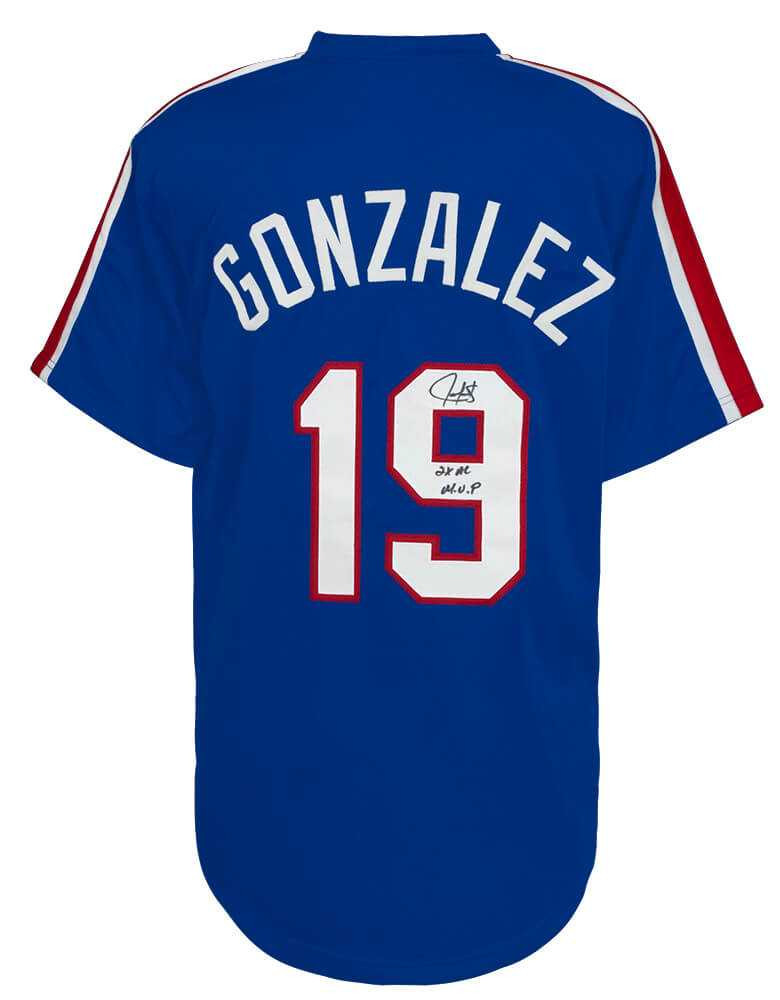 Juan Gonzalez Signed Jersey | Texas Rangers Blue Throwback