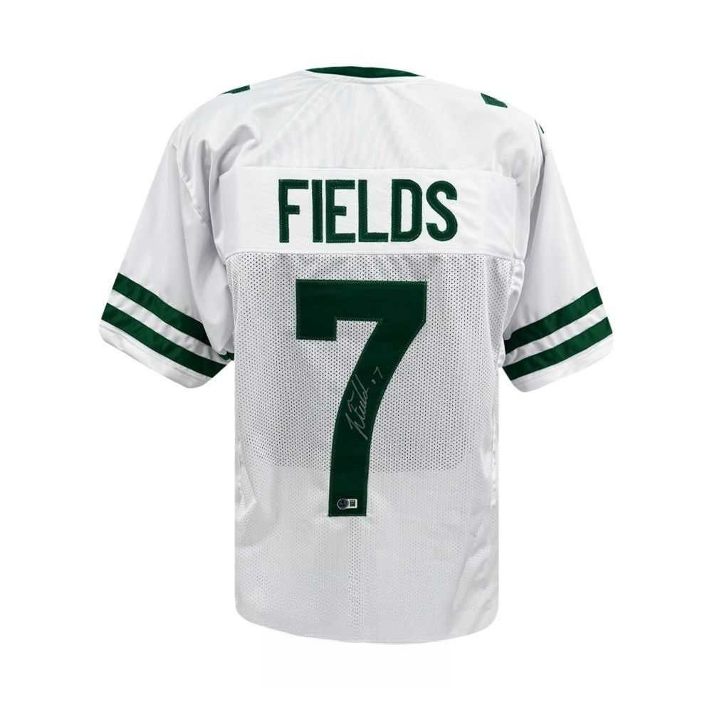 Justin Fields Autographed Jersey BAS New York Jets White