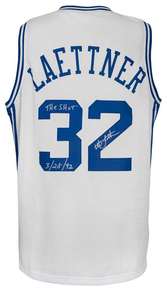 Duke Blue Devils Christian Laettner Signed White Jersey w/The
