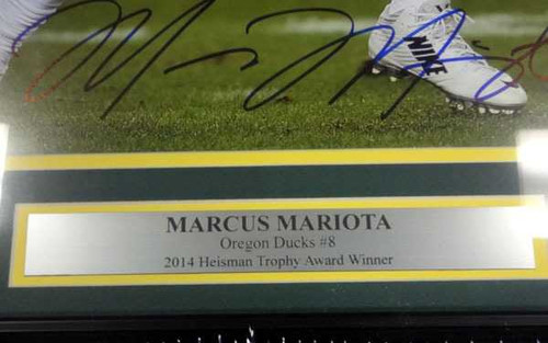Marcus Mariota Autographed Framed 16x20 Photo Oregon Ducks Marcus Mariota Hologram COA!