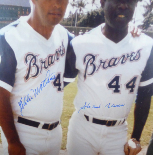 Hank Aaron Autographed Signed Framed 10X30 Panoramic Photo