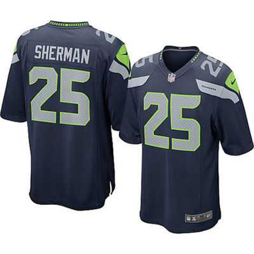 Richard Sherman Unsigned Seattle Seahawks Blue Nike Jersey Size XXL Stock #99181
