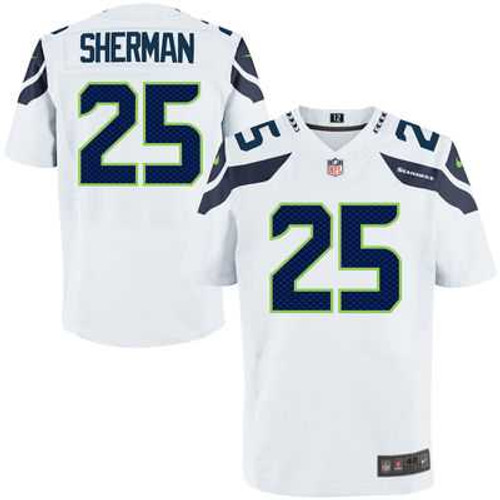 Richard Sherman Unsigned Seattle Seahawks White Nike Twill Jersey Size XXL Stock #99190