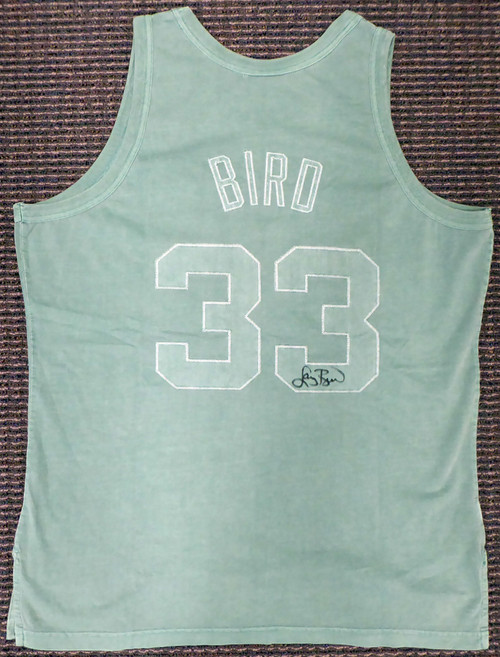 Boston Celtics Larry Bird Autographed Green Jersey JSA Stock #215743