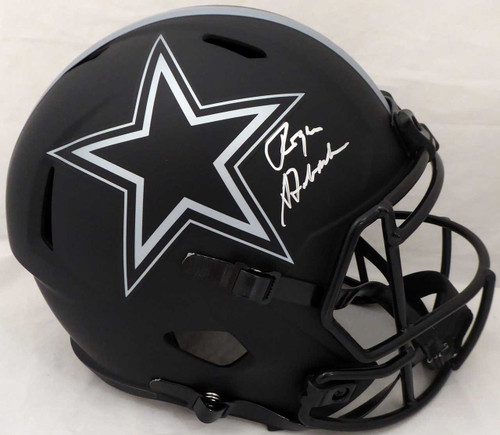 Roger Staubach Autographed Eclipse Black Dallas Cowboys Full Size Speed Helmet Beckett BAS