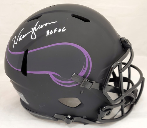 Warren Moon Autographed Minnesota Vikings Eclipse Black Full Size Speed Authentic Helmet "HOF 06" MCS Holo Stock #187024