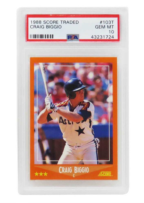 Craig Biggio (Houston Astros) 1988 Score Traded Baseball #103T RC Rookie Card - PSA 10 GEM MINT