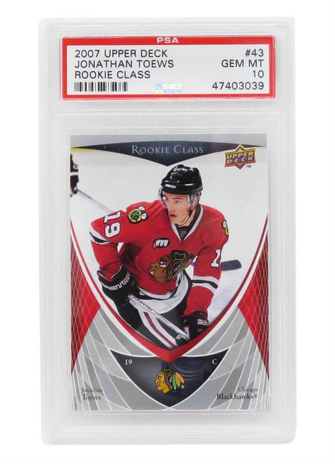 Jonathan Toews (Chicago Blackhawks) 2007 Upper Deck Rookie Class Hockey #43 RC Rookie Card - PSA 10 GEM MINT
