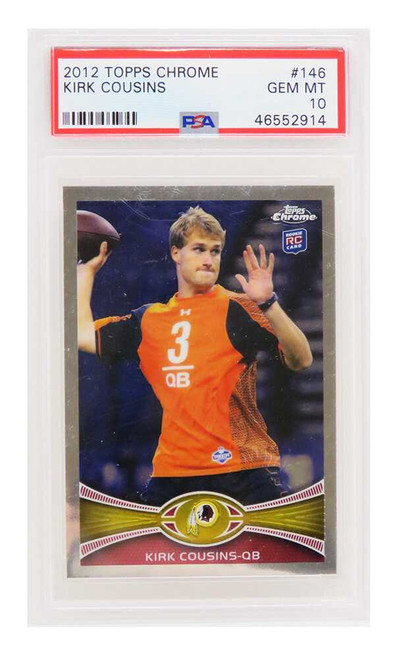 Kirk Cousins 2012 Topps Chrome Football #146 RC Rookie Card - PSA 10 GEM MINT