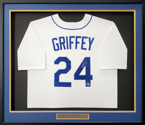 Ken Griffey Jr Autographed and Framed White Mariners Jersey Beckett COA