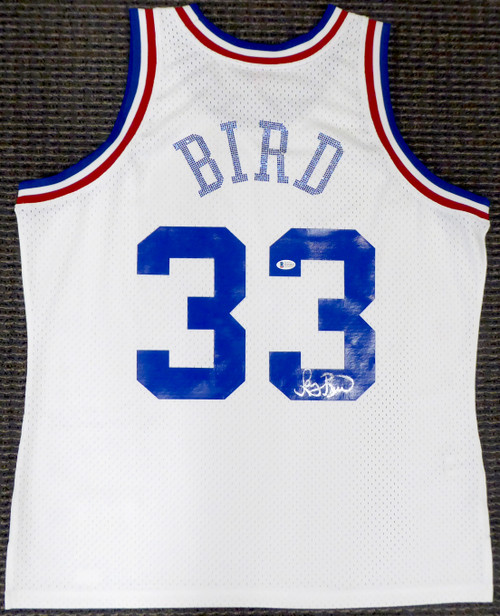 Larry Bird Autograph Jersey Boston Celtics White Out Framed 37x45