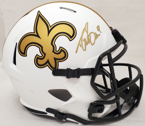 Taysom Hill Autographed Helmet - New Orleans Saints Eclipse Black Riddell  Replica Speed Beckett BAS