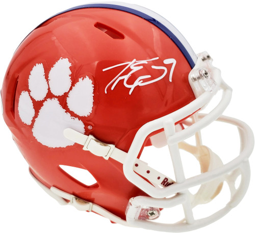 Travis Etienne Autographed Clemson Tigers Orange Speed Mini Helmet Beckett BAS Stock #193989
