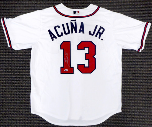 Autographed/Signed Ronald Acuna Jr. Atlanta White Retro Baseball Jersey  Beckett BAS COA at 's Sports Collectibles Store