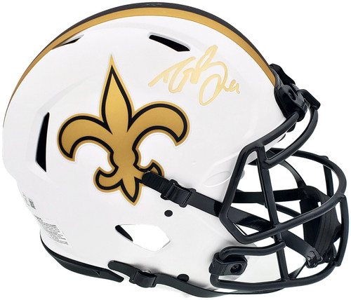 DREW BREES AUTOGRAPHED SAINTS FLASH FULL SIZE AUTH HELMET STATS BECKET –  Super Sports Center