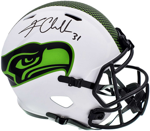 Kam Chancellor Autographed Seattle Seahawks Lunar Eclipse White Full Size Replica Speed Helmet MCS Holo Stock #197178