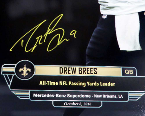 Drew Brees Autographed Framed 16x20 Photo New Orleans Saints Beckett BAS Stock #200335