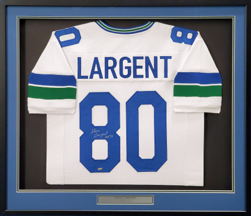 Seattle Seahawks Steve Largent Autographed Framed White Jersey "HOF 95" MCS Holo Stock #200436
