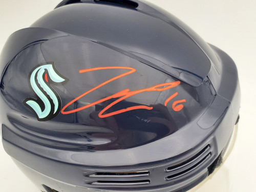 Chris Driedger Autographed Seattle Kraken Blue Mini Goalie Mask Fanatics  Holo Stock #200292