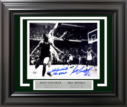 Boston Celtics Bill Russell Autographed Framed Green Jersey JSA Stock  #206951 - Mill Creek Sports