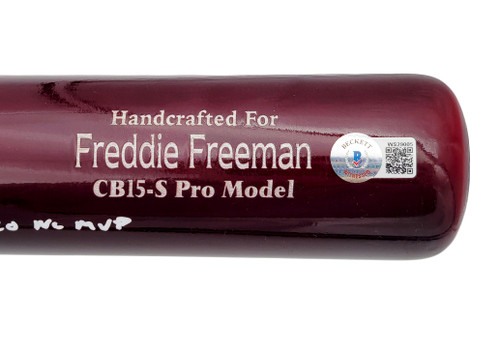 Freddie Freeman Autographed Brown & Blue Marucci Game Model Bat Atlanta  Braves 21 WS Champ Beckett BAS QR Stock #201178