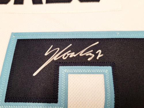 Seattle Kraken Yanni Gourde Autographed Blue Fanatics Jersey Size XL  Fanatics Holo Stock #211614