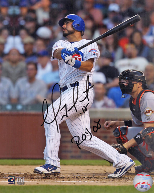Andre Dawson Signed Chicago Cubs Swinging Action 8x10 Photo
