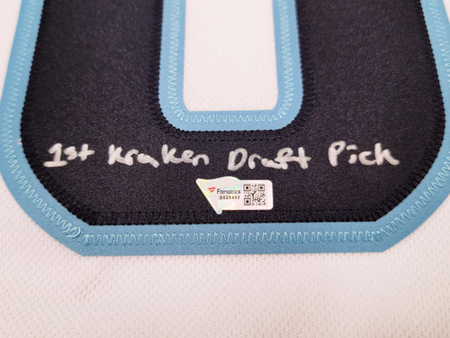 Seattle Kraken Matty Beniers Autographed Blue Adidas Jersey Size 54 With  Inaugural Patch Fanatics Holo Stock #206001