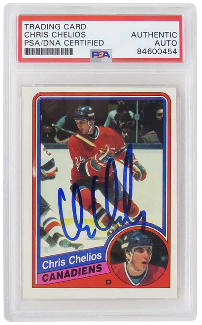 Chris Chelios Signed Montreal Canadiens 1984 O-Pee-Chee Rookie Hockey Card #259 - (PSA/DNA Encapsulated)