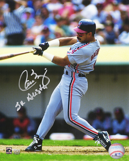 Carlos Baerga Signed Cleveland Indians 1990 Leaf Rookie Baseball Card #443  – (PSA Encapsulated) – Schwartz Sports Memorabilia
