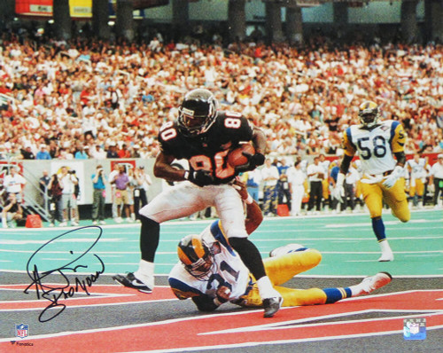 Andre Rison Signed Atlanta Falcons Touchdown Endzone Catch Action