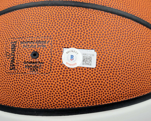 Gary Payton Autographed Official Spalding White Panel Basketball Seattle Supersonics "The Glove" Beckett BAS QR Stock #206121