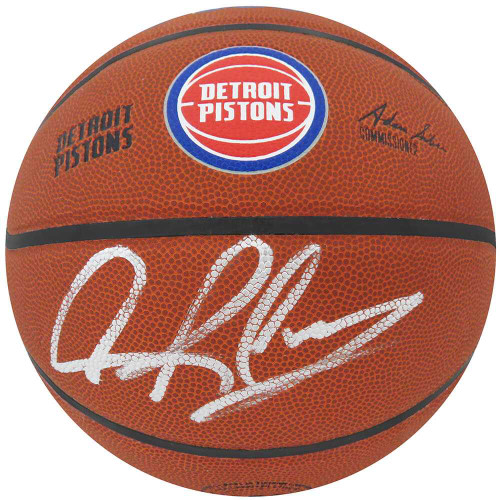 Dennis Rodman Signed Wilson Detroit Pistons Logo NBA Basketball - Schwartz Authenticated