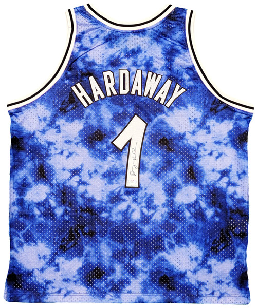 Penny Hardaway Signed Framed Custom Blue Basketball Jersey PSA ITP