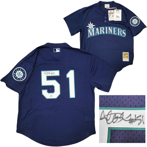 Ichiro Suzuki Signed Seattle Mariners Majestic LED Framed Blue MLB Jersey