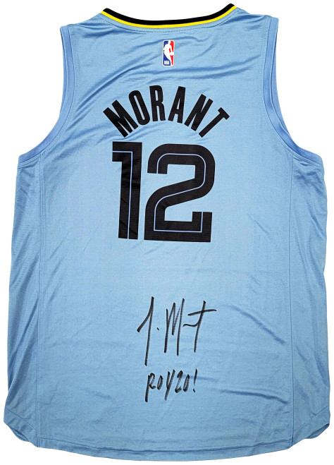 JA Morant Signed Memphis Grizzlies Teal NBA Basketball Jersey